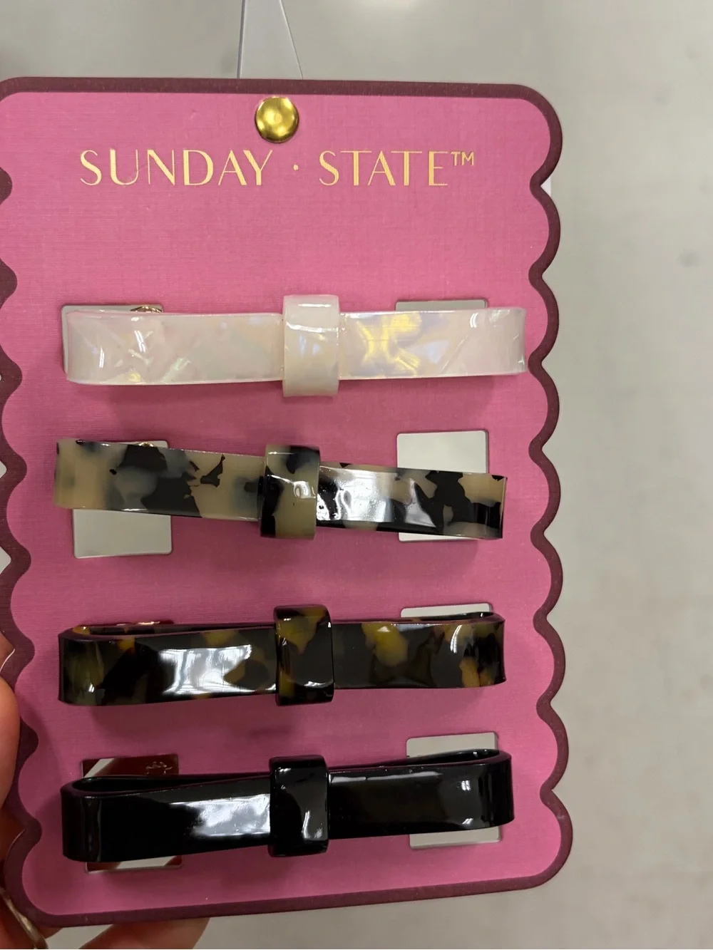 NWT ⚜️🖤⚜️ Sunday State Bows Hair Clips Set of 3